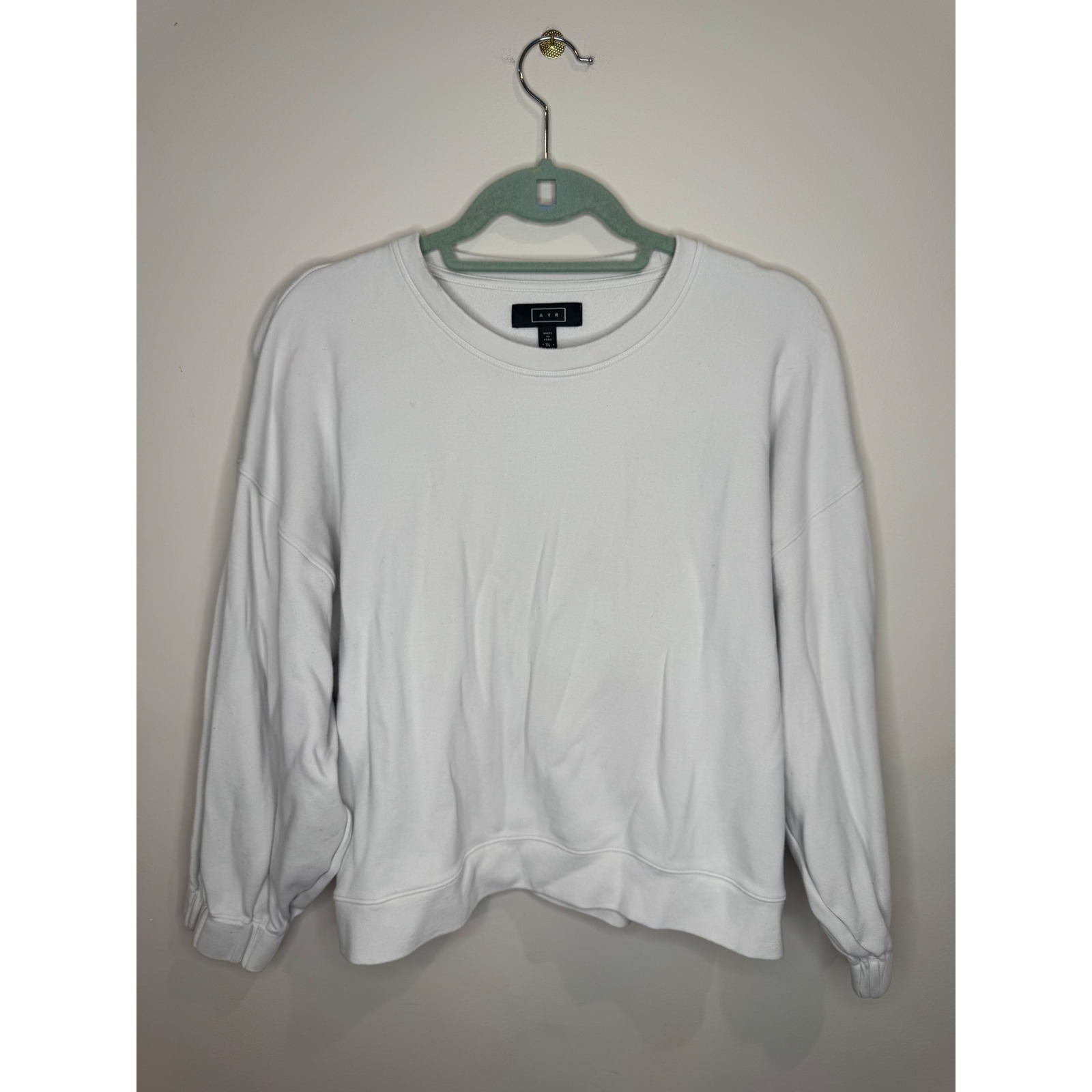 Ayr Cream Sweatshirt Drop Shoulder Sz Xl